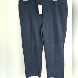 Banana Republic Navy Texture Crop Pants NWT